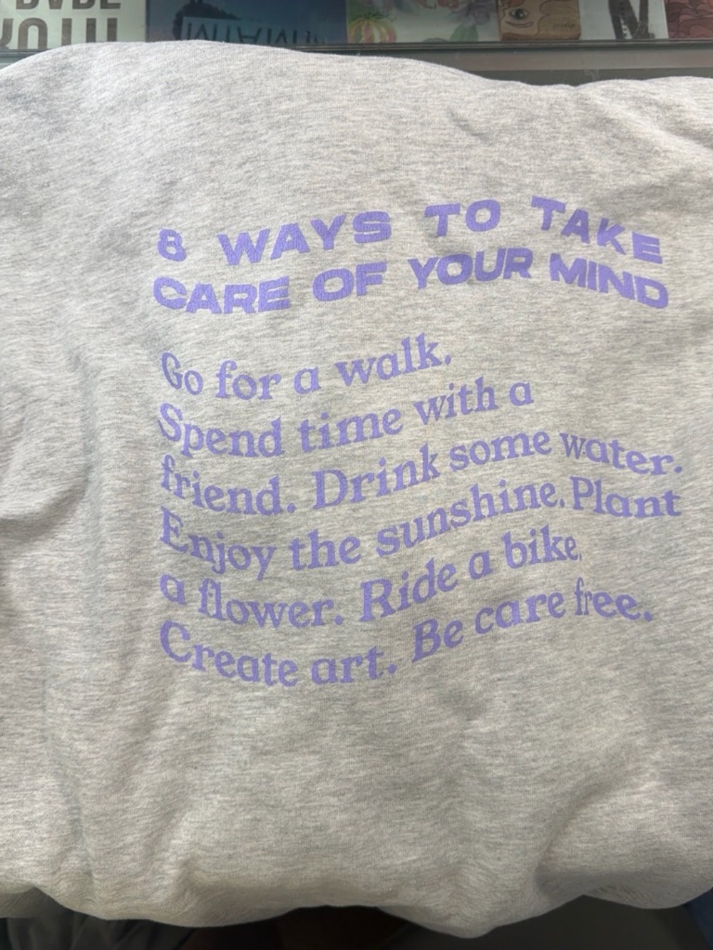 aerie Gray Sweatshirt with Purple Mindful Text